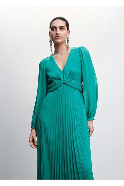 MANGO Woman Pleated Detailed Dress