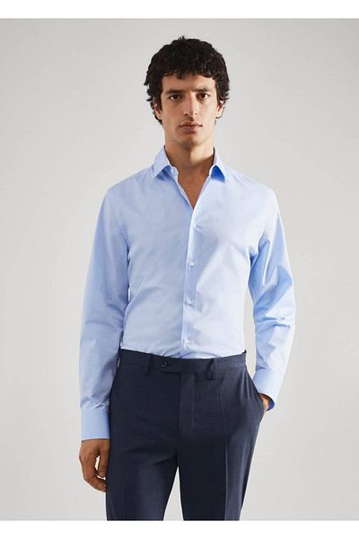 MANGO Man Cămașă Slim Fit din bumbac elastic