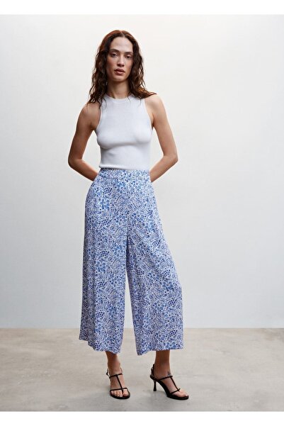MANGO Woman Çiçek Desenli Culotte Pantolon