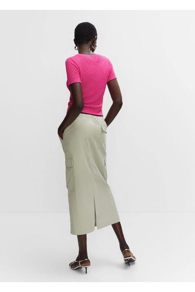 MANGO Woman T-Shirt με λαιμόκοψη σε υφή