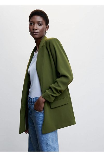 MANGO Woman Jachetă blazer drapată