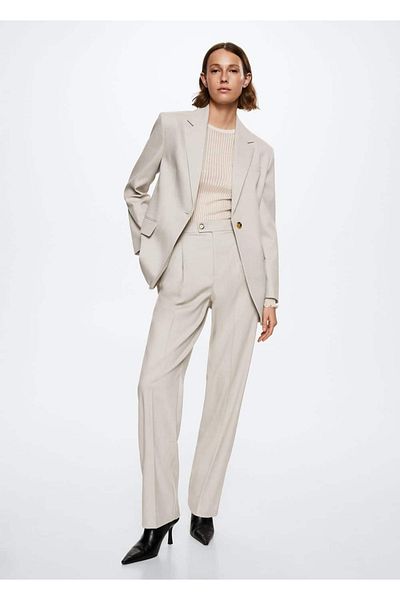 MANGO Woman Mango Molded Gray Blazer Jacket