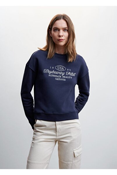 MANGO Woman Вишитий світшот з написами