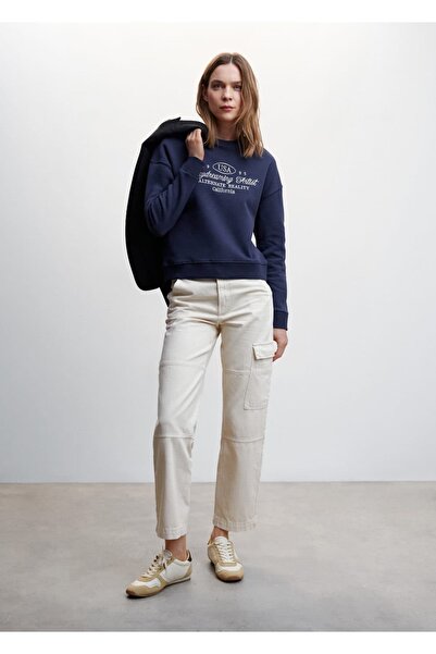 MANGO Woman Вишитий світшот з написами