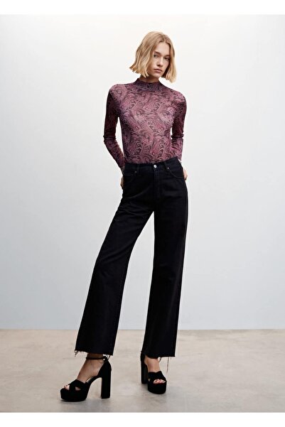 MANGO Woman Μακρυμάνικο μπλουζάκι με σχέδιο