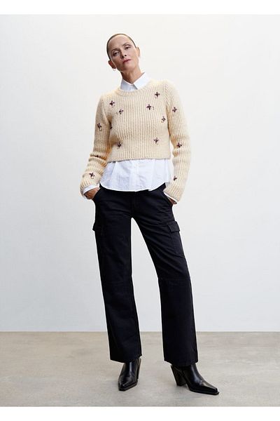 MANGO Woman Beaded Sweater