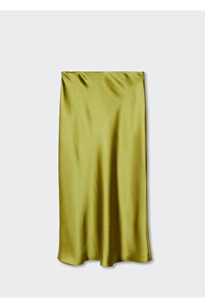 MANGO Woman Saten Midi Etek