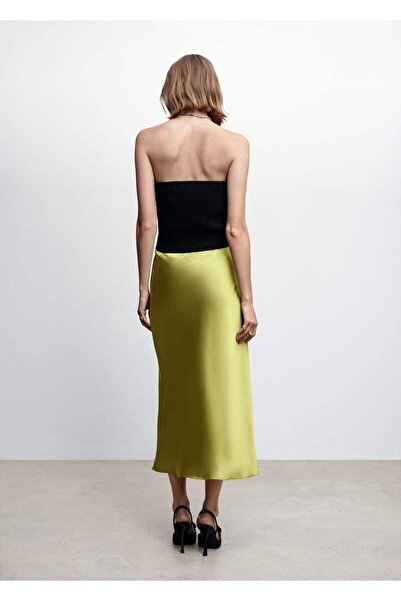 MANGO Woman Saten Midi Etek