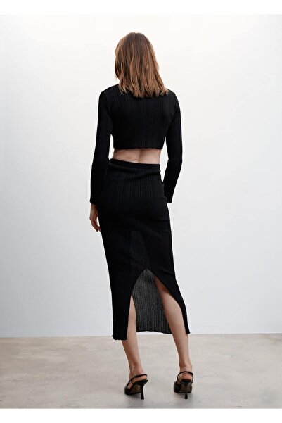 MANGO Woman Fitilli Midi Boy Etek