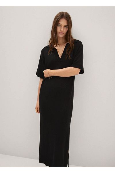 MANGO Woman Slit Knitwear Dress
