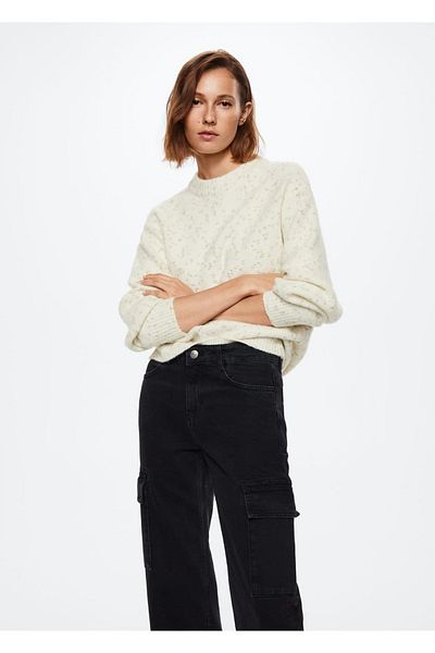 MANGO Woman Textured Round Neck Sweater
