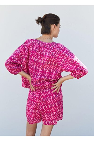 MANGO Woman Desenli volanlı şort