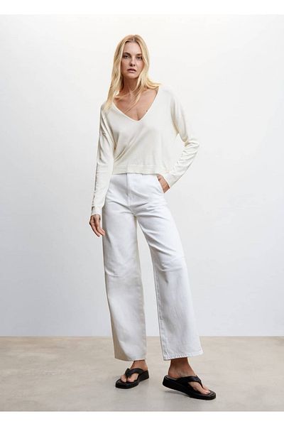 MANGO Woman V-Neck Thin Knitwear Sweater