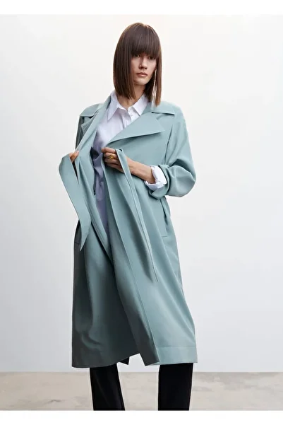 MANGO Woman Trenchcoat mit drapiertem Kragen