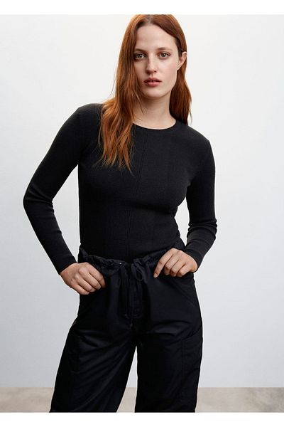 MANGO Woman Textured Round Neck Sweater