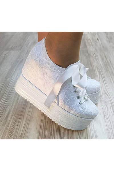 Ayakkabı Tutkusu Stilo ® Bridal Shoes White Inside Hidden Heel 13cm Extreme Comfortable Wedding Dress Shoes