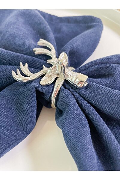 MIARIK DESIGN & DEKORASYON Döküm 6’lı Geyik Peçete Halkası Peçete Yüzüğü Gümüş