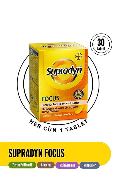 Supradyn Energy Focus 30 - Olive Polyphenol, Ginseng and Multivitamin Mineral Tablet