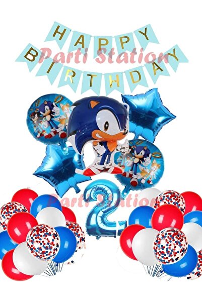 Parti Station مجموعة بالونات سونيك فوكس كونسبت لعمر سنتين، مجموعة بالونات سون...