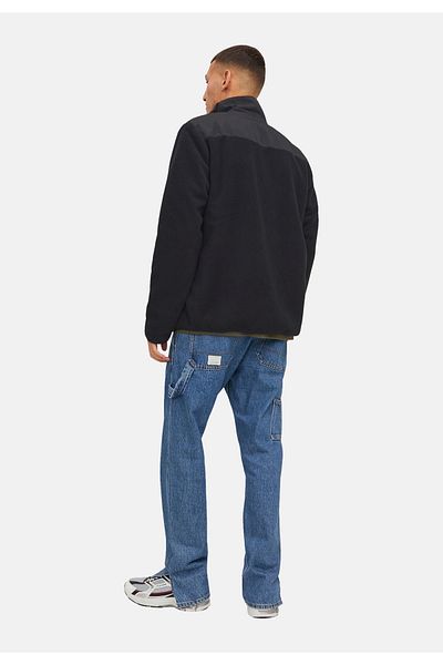 Jack & Jones Jacke MARVIN Fleecejacke mit Stehkragen und Reißverschluss aus Materialmix