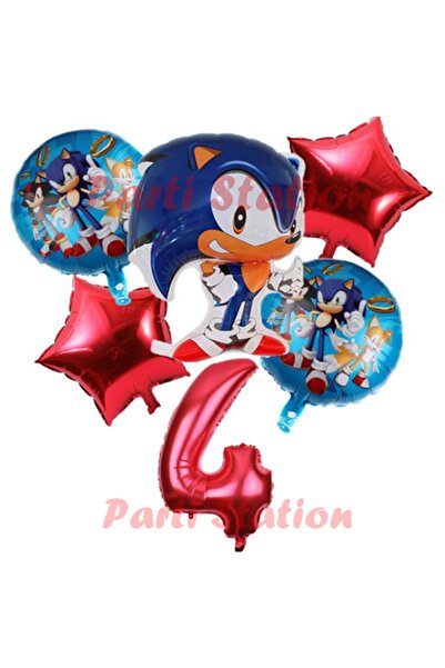 Parti Station مجموعة بالونات سونيك فوكس كونسيبت لعمر 4 سنوات، مجموعة بالونات ...