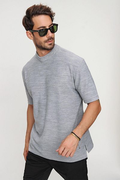 CHUBA Ανδρικό πλεκτό μπλουζάκι Oversize Grey 20w188