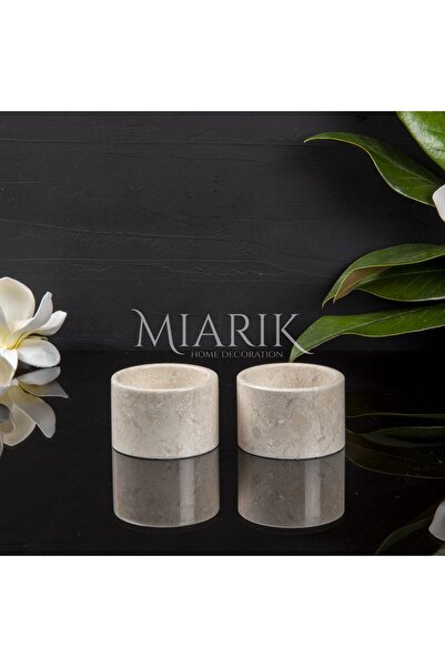MIARIK DESIGN & DEKORASYON Dekoratif Bej Mermer Baharatlık