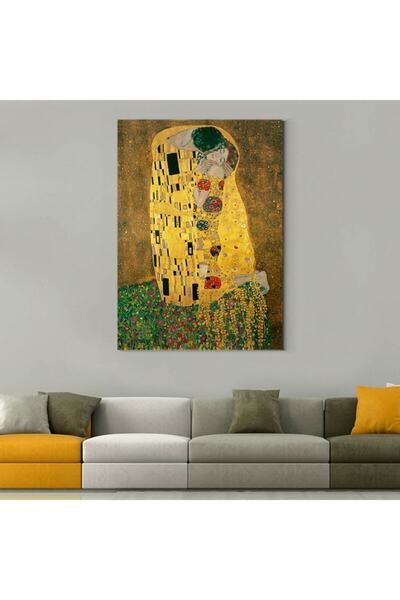 Tablo Deposu Gustav Klimt Öpücük Kanvas Gülen Tablo