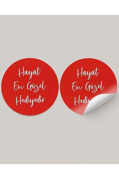 gg gençgirişimci Coated Sticker - Life is the Best Gift - (4x4 Cm) 70 Pieces