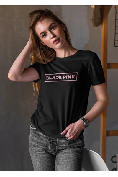 RYO FASHİON BLACK PINK GROUP Printed Short Sleeve Unisex BLACK Kids T-Shirt