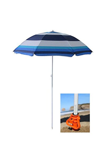 abnturk Polyester Kumaş 160cm Plaj ve Balkon Şemsiyesi Toprak Kum Dik Sabitle...