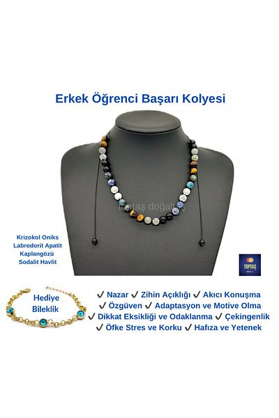 TOPTAŞ DOĞALTAŞ Men's Student Success Necklace
