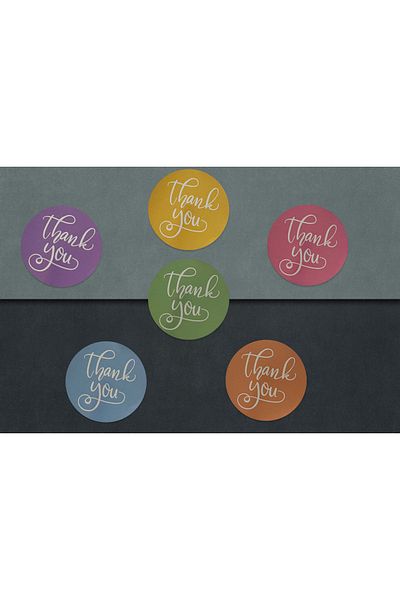 gg gençgirişimci Coated Sticker - Thank You Mixed Color - (4x4cm) 70 Pieces