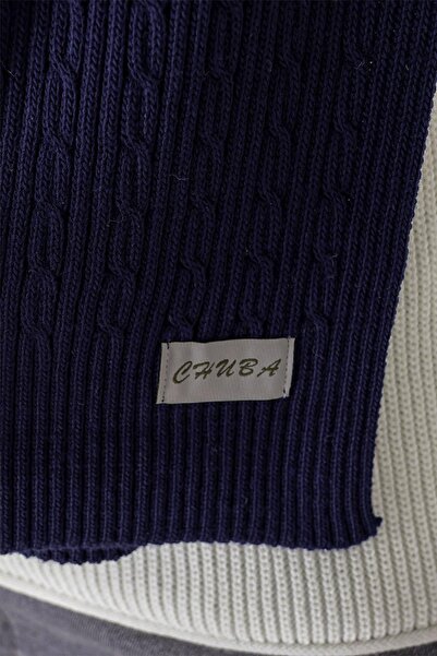 CHUBA Чоловічий плетений шарф синього кольору 23w502