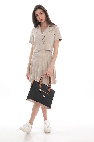 TH Women's Shoulder Bag Th yk14055 Black tan