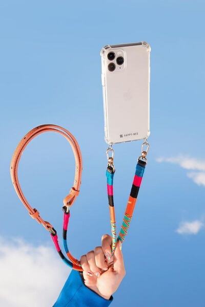 Happy-Nes Iphone 12 Pro Ile Uyumlu Misto Derili El Yapımı Telefon Kılıflı Askı