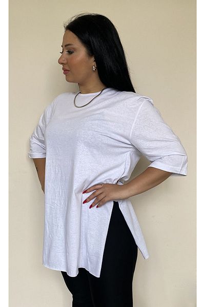 Butik Nilyam Large Size Women's T-Shirt Basic 21024 White