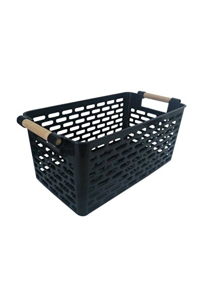 Genel Markalar 4 Adet Ahşap Renk Plastik Saplı Organizer Sepet Düzenleyici (A...