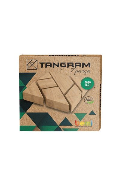 BEMİ Natural Wooden 7 Piece Tangram - Intellect Logic and Strategy Game