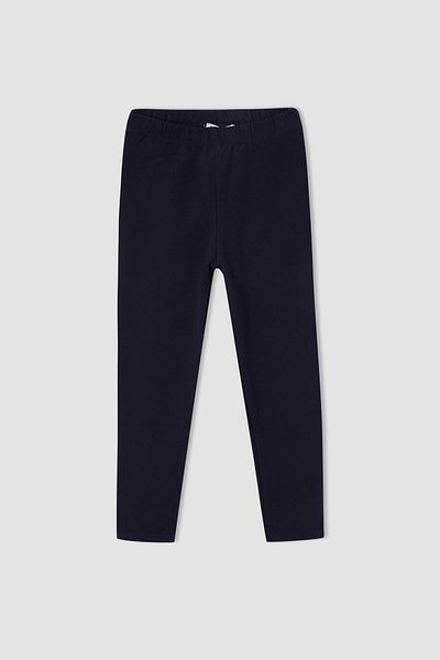 DeFacto Girl's Navy Blue Sweatshirt Fabric Long School Tights