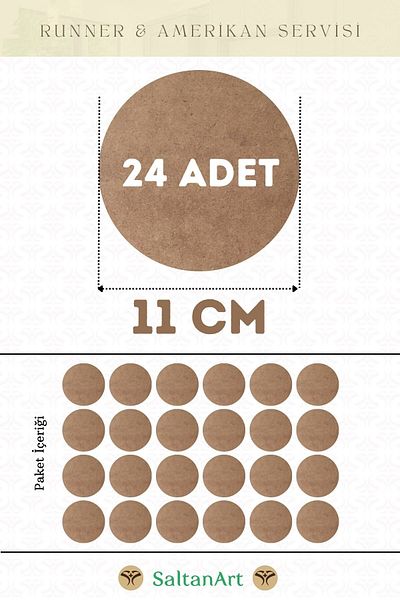 SaltanArt 11 εκ. Διάμετρος 24 τμχ Φόρτες American Service Runner MDF Drolit Magnet Six Ξύλο 3 χιλιοστά (2,7 χιλιοστά) Πάχος