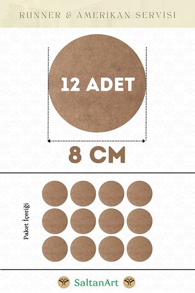 SaltanArt 8 εκ. Διάμετρος 12 τμχ Φόρτες American Service Runner MDF Drolit Magnet Six Ξύλο 3 χιλιοστά (2,7 χιλιοστά) Πάχος