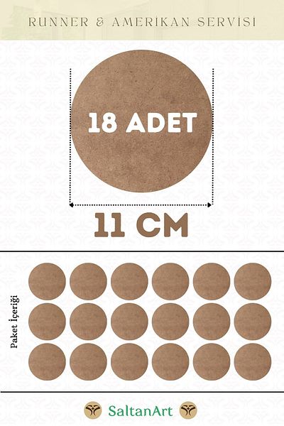 SaltanArt 11 εκ. Διάμετρος 18 τμχ Φόρτες American Service Runner MDF Drolit Magnet Six Ξύλο 3 χιλιοστά (2,7 χιλιοστά) Πάχος