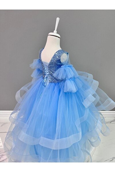 Azize çoçuk kostüm evi Pul Payet Tül Detaylı Elbise