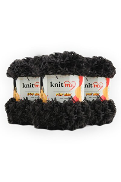 knitme POP ART 100 gr 3'li Paket Kürk Görünümlü El Örgü İpİ Yarn (965)