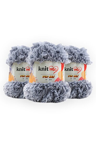 knitme POP ART 100 gr 3'li Paket Kürk Görünümlü El Örgü İpİ Yarn (962)