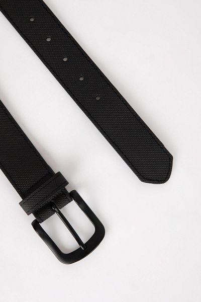 DeFacto Men's Faux Leather Jean Belt - Oval Buckle Design