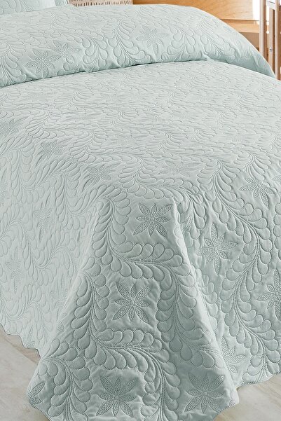 Örtüm Ivy Açık Yeşil Tek Kişilik Microfiber Kapitone Yatak Örtüsü