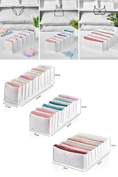 Serstil 3-Drawer Underwear Organizer Set
