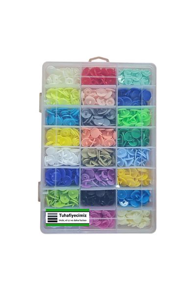 tuhafiyecimiz Mixed Color T5 Plastic Snaps (360 pieces) (12mm Plastic Snaps) Assortment Colors [Without Mold]